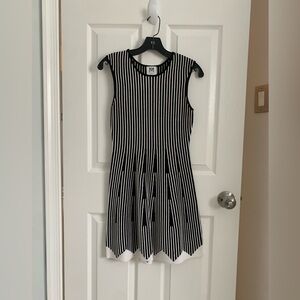 Milly kids Black and White Striped Dress